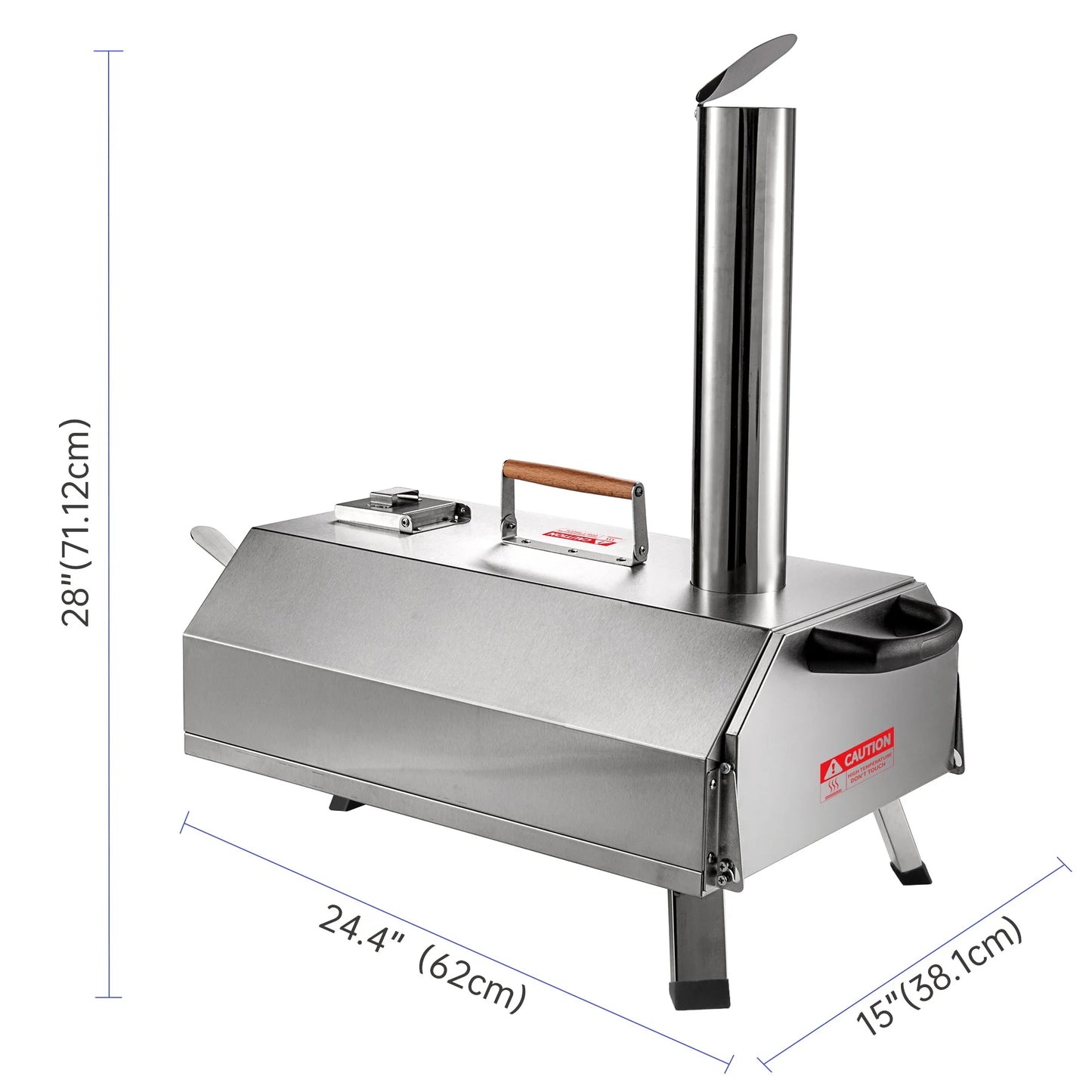 Segmart 12" Wood Fired Pellet Outdoor Pizza Oven with Built-in Thermometer,Portable Stainless Steel Countertop Pizza Maker for Backyard, Outside Camping and Picnics