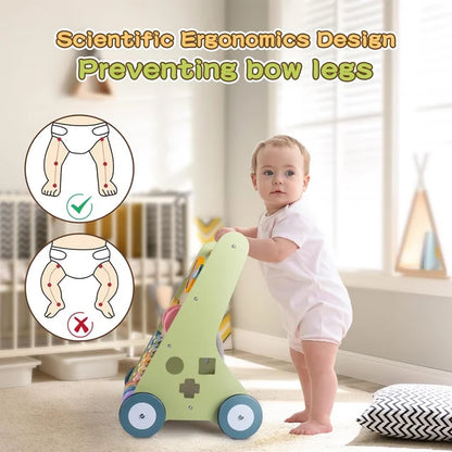 Baby Walker, Baby Push Walker, Montessori Walker Toy, Adjustable Speed Baby Walker for Boys and Girls
