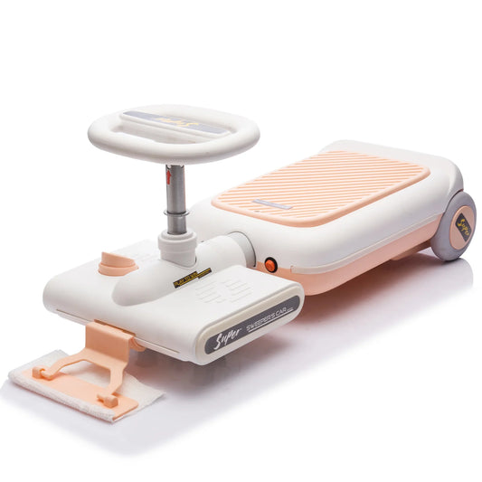 12V Cleaning Go Kart for Kids, Ride On Toys with Cleaning Mop, Kids Clean Cars, Length Can Extended, Kids' Electric Vehicles with Music/Lighting, Kids Toys for Girls Boys Ages 3-6 Years Old, Pink