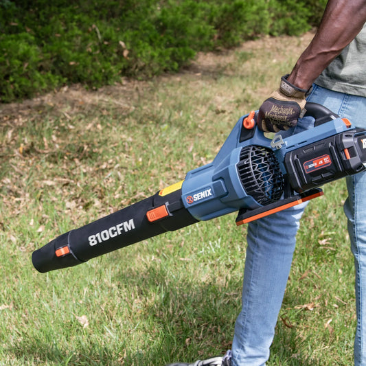 SENIX X6 60V Brushless 810CFM Cordless Leaf Blower, 4Ah Battery and Charger Included