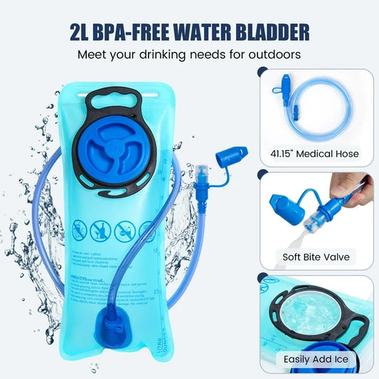 Vbiger 17L Hydration Backpack with 2L TPU Water Bladder, Lightweight Cycling Water Backpack