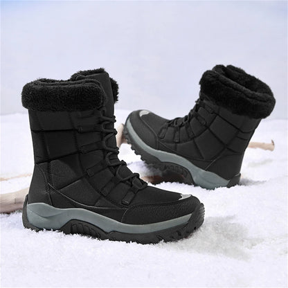 HAOSHIDUO Women's Winter Snow Boots Comfortable Warm Soft Plush Shoes Non Slip Durable Outsole