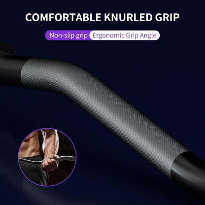 Mikolo EZ Curl Bar Weight Lifting Bar, 1-inch Curling Bars for Weight lifting, Barbell bar for Hip Thrusts/Squats/Lunges for Gym and Home, With 2 Star Double Risk Star-nuts (220lb Weight Capacity)