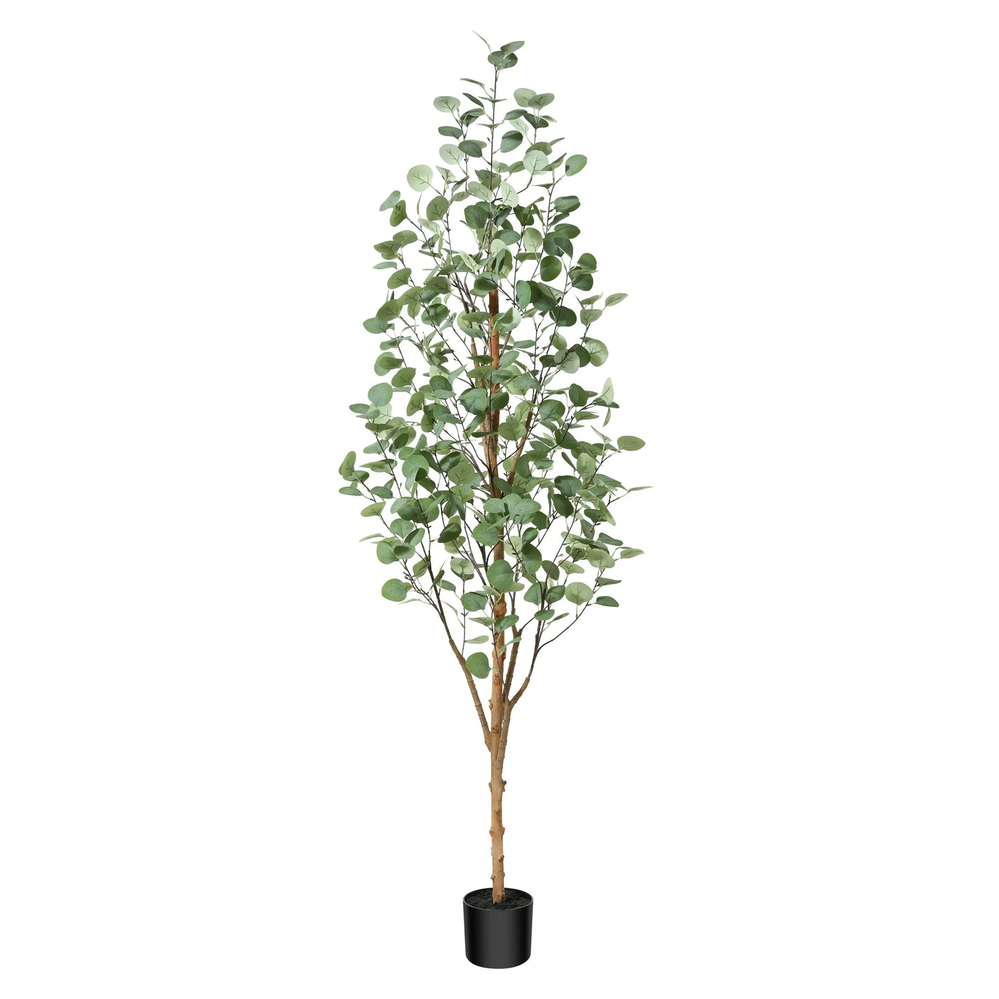6 ft Artificial Eucalyptus Plants in Pot with Realistic Leaves and Natural Wood Trunk, Faux Tree