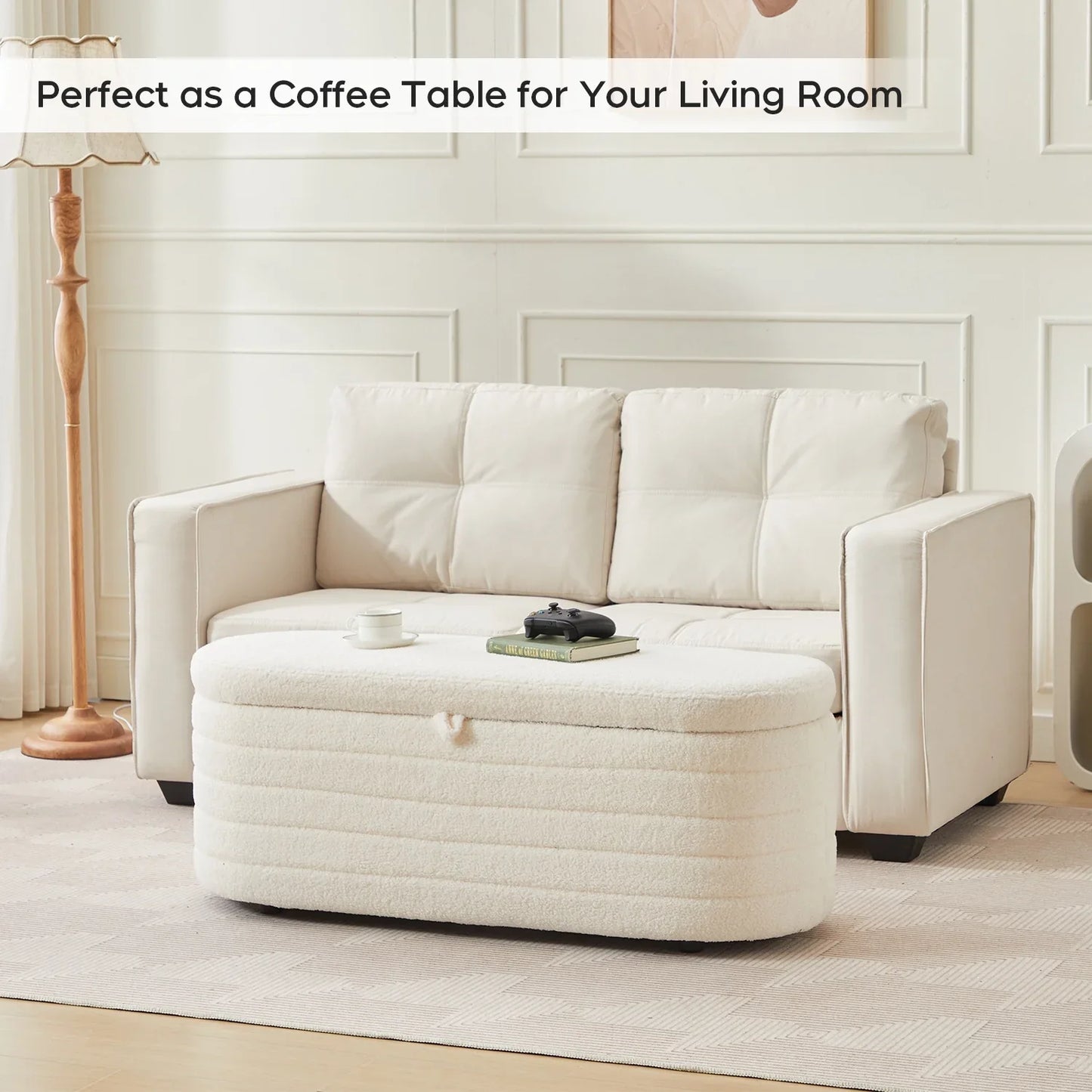 Storage Ottoman Bench End of Bed for Bedroom,Upholstered Entryway Shoe Seat Bench with Storage, Modern Cute Padded Blanket Chest Stool Foot Rest for Living Room, Window Seating