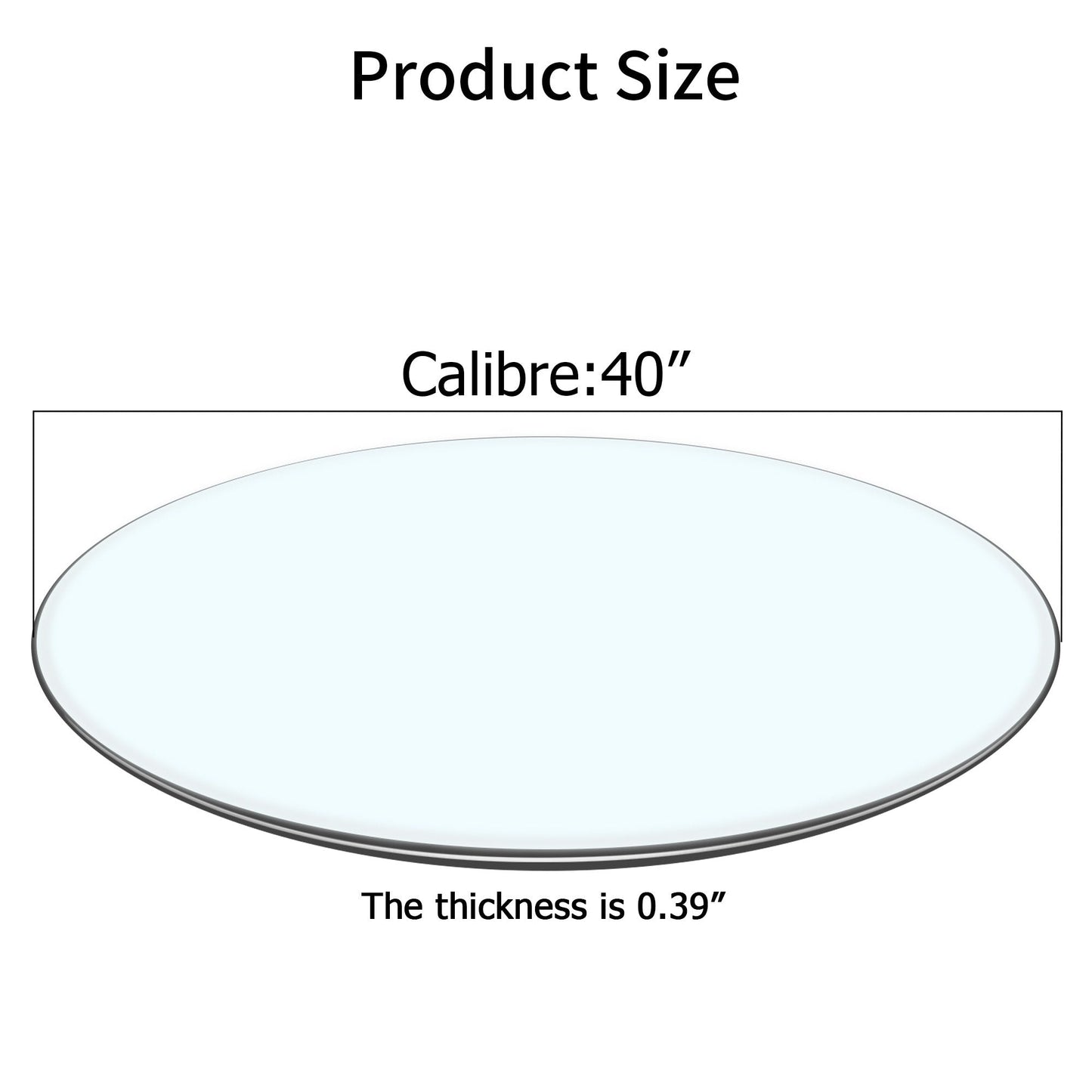 40 Inch Round Glass Dining Table Top,Circle Tempered Glass Kitchen Table Top with 4-6 Rubber Anti-Slip Ring,0.35'' Clear Circular Dining Table Top, for Dining,Restaurant Table and Lazy Susan