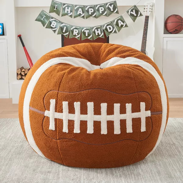 Inhand Sports Football Bean Bag Chair - Oversized Bean Bag Sofa Couch with Filler - Football Plush BeanBag for Living Room Bedroom Dorm Office - 4ft