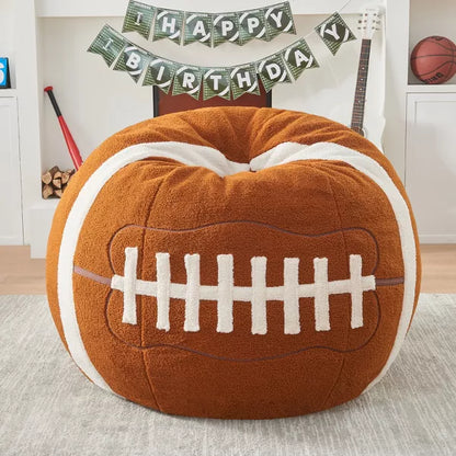 Inhand Sports Football Bean Bag Chair - Oversized Bean Bag Sofa Couch with Filler - Football Plush BeanBag for Living Room Bedroom Dorm Office - 4ft