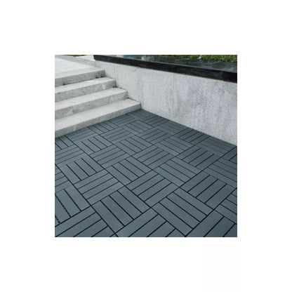 Dolonm 44PCS 12"x12" Plastic Interlocking Deck Tiles - Waterproof Outdoor Flooring for Patio, Pool & Balcony