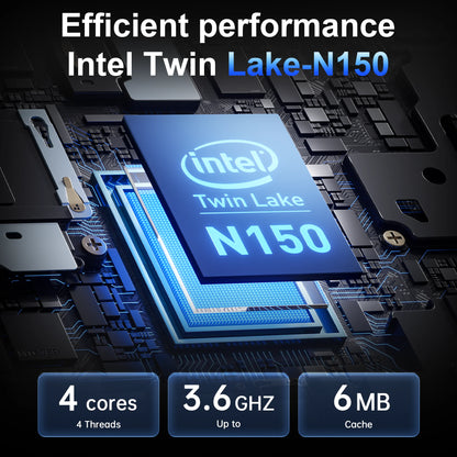 NIPOGI Mini PC intel 12th Gen N150 Processor, Mini Desktop Computers 16GB DDR4 512GB SSD Support 4K Display Win11 Pro