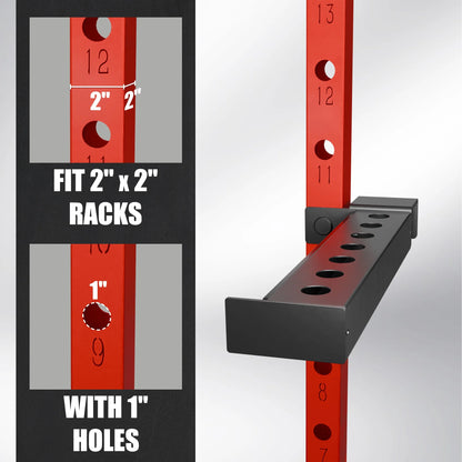 Mikolo Safety Catches Power Cage Attachment, Spotter Arms-Fit 2"x 2" Tube, with 1" Hole for WR00 QJ Squat Rack Power Rack Cage, 500LBS