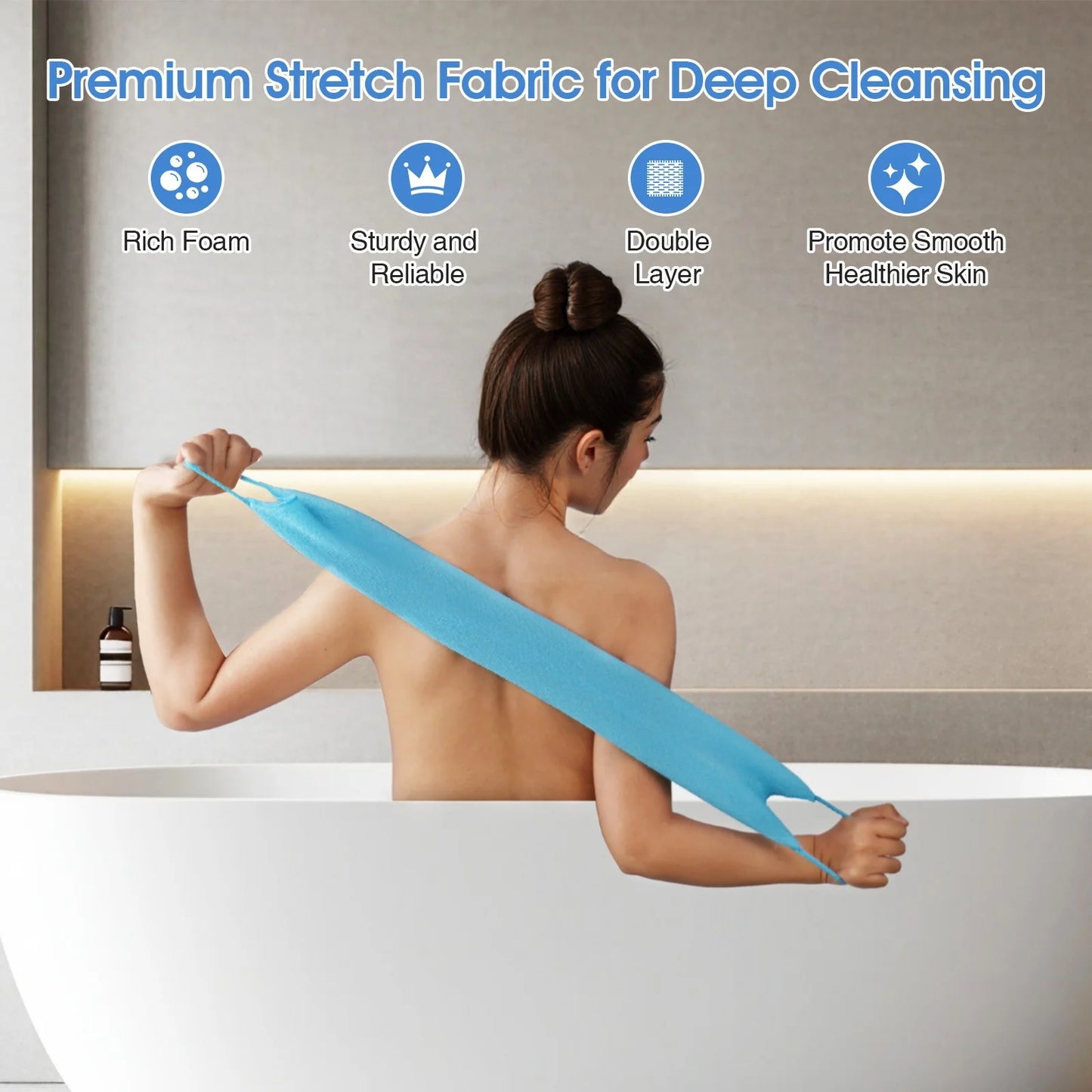 Okaka 3 Pcs Exfoliating Net Sponge Body Scrubber Bath Towel for Adult and Kids