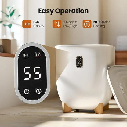 Auseo 6.6Gal Upgraded Capacity Towel Warmer, Quick Dual Heating Modes Auto Shut-Off, Fits 2 Blankets/Bathrobes