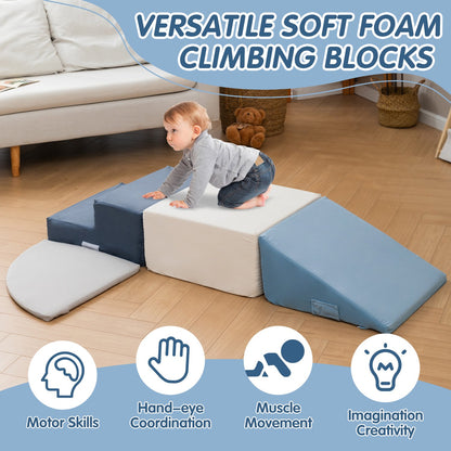 CAPAKIDS Foam Baby Climbing Blocks for Toddlers 1-3,4 Piece Kids Climbing Toys Indoor,Soft Play Climbing