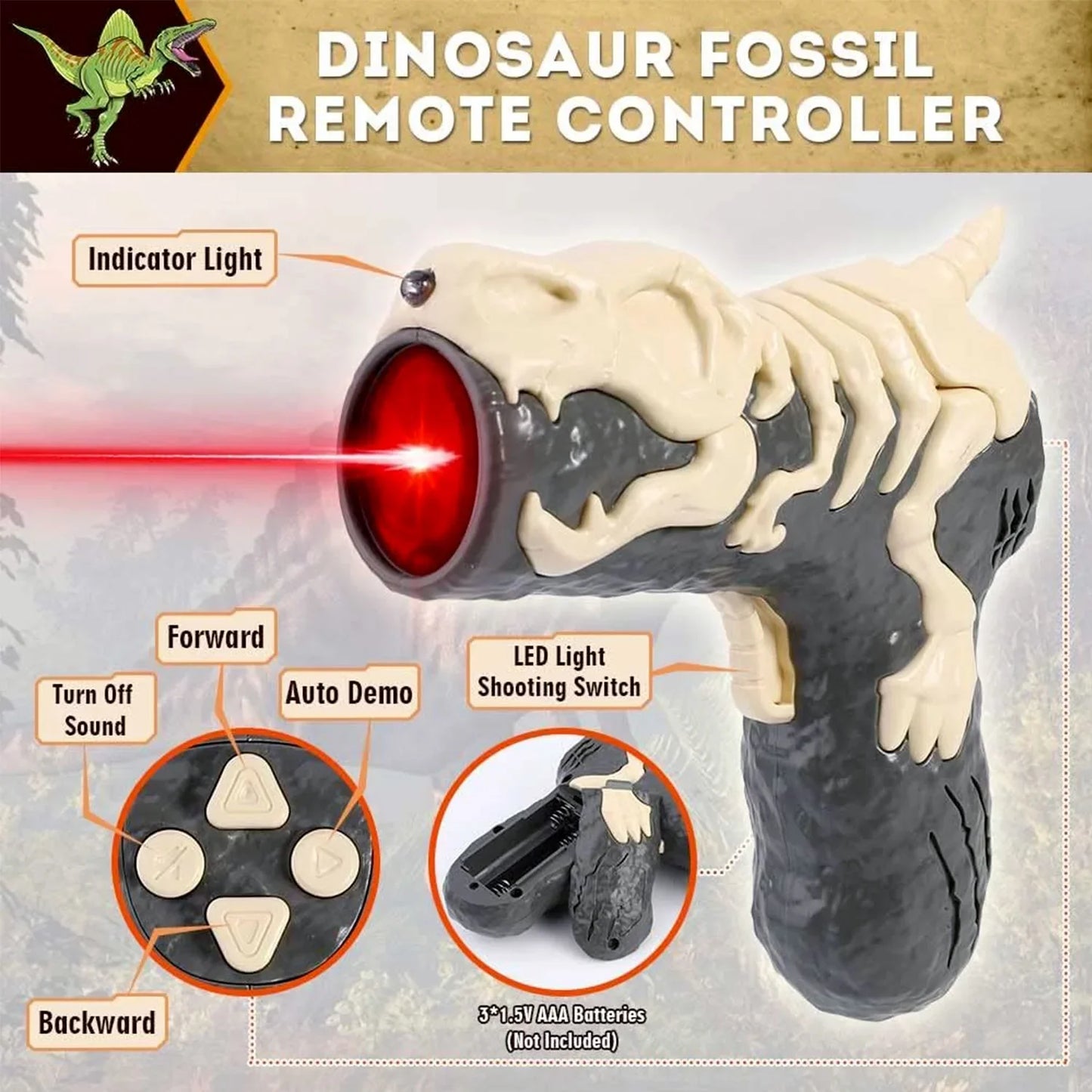 BEEPRINCESS RC Dinosaur Robot Toys for Kids, Interactive Toy with Light Chasing Remote Control