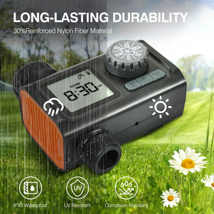 Kazeila Hose Watering Timer Programmable Sprinkler Timer For Garden Lawn Yard Outdoor Digital Irrigation Timer With Rain Delay Manual Watering 1 Outlet