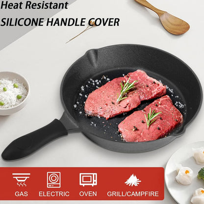 Cast Iron Skillet Set, AOKIWO 3-Piece Pre-Seasoned Pan Cookware Set, 10", 8", 6" Frying Pans with Handles, Heavy-Duty Cookware Set with Non-Stick Surface For Saute, Cooking, Pizza