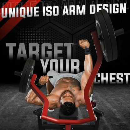 Syedee Chest Press Machine, 1250LBS Capacity with Independent Converging Arms, Adjustable Flat Incline Fitness Bench for Home Gym