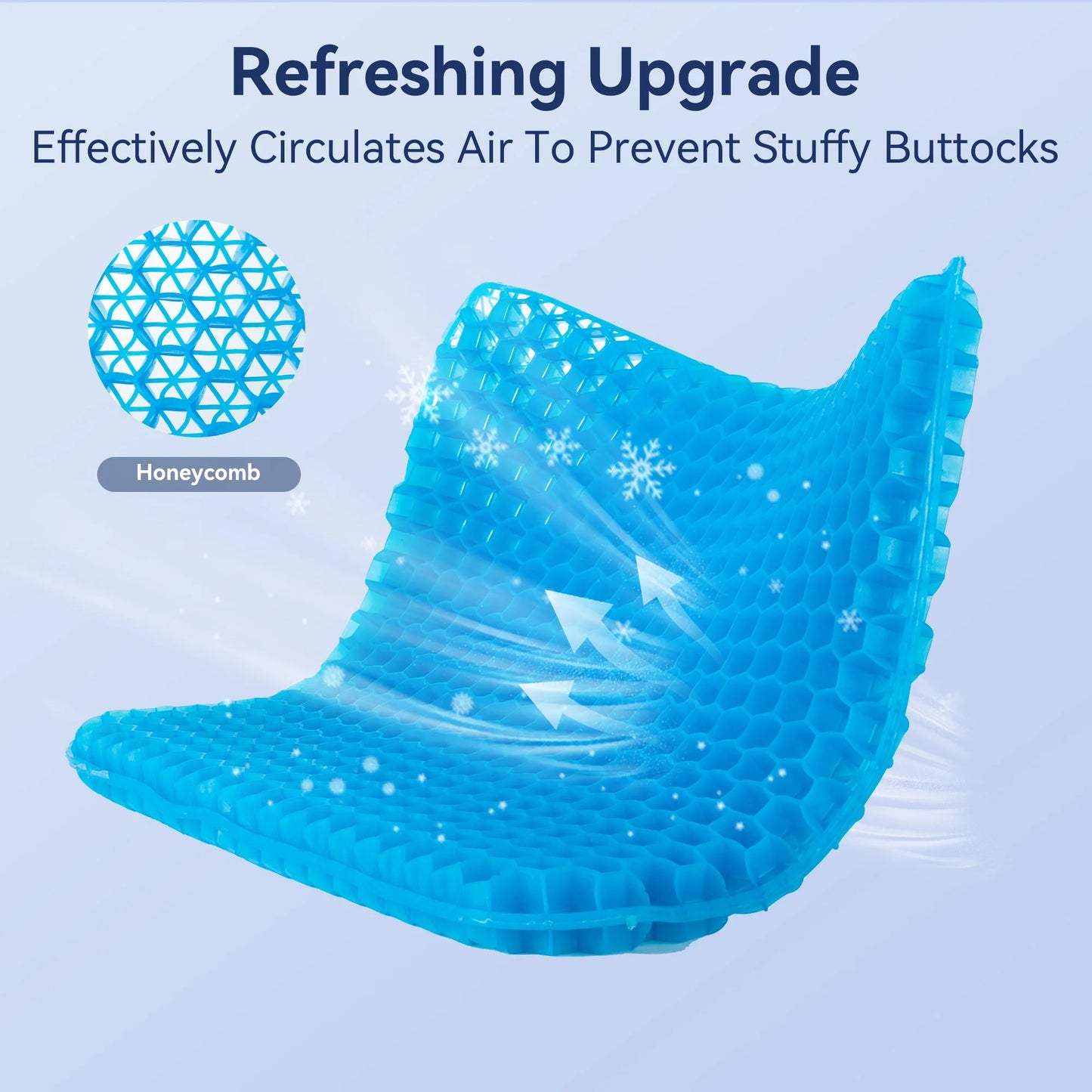 VUSIGN Cooling Gel Seat Cushion for Long Sitting, Wheelchair Cushions, Gel Chair Cushion for Hip Pain, Gel Seat Cushion for Office Chairs,Gel Car Seat Cushion Breathable