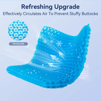 VUSIGN Cooling Gel Seat Cushion for Long Sitting, Wheelchair Cushions, Gel Chair Cushion for Hip Pain, Gel Seat Cushion for Office Chairs,Gel Car Seat Cushion Breathable