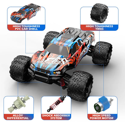 JoyStone RC Cars High Speed Remote Control Truck, 1:16 Scale 30+MPH RC Vehicle with LED Lights, 4WD All Terrain Offroad Truck with 2 Batteries, Gifts for Kids Adults