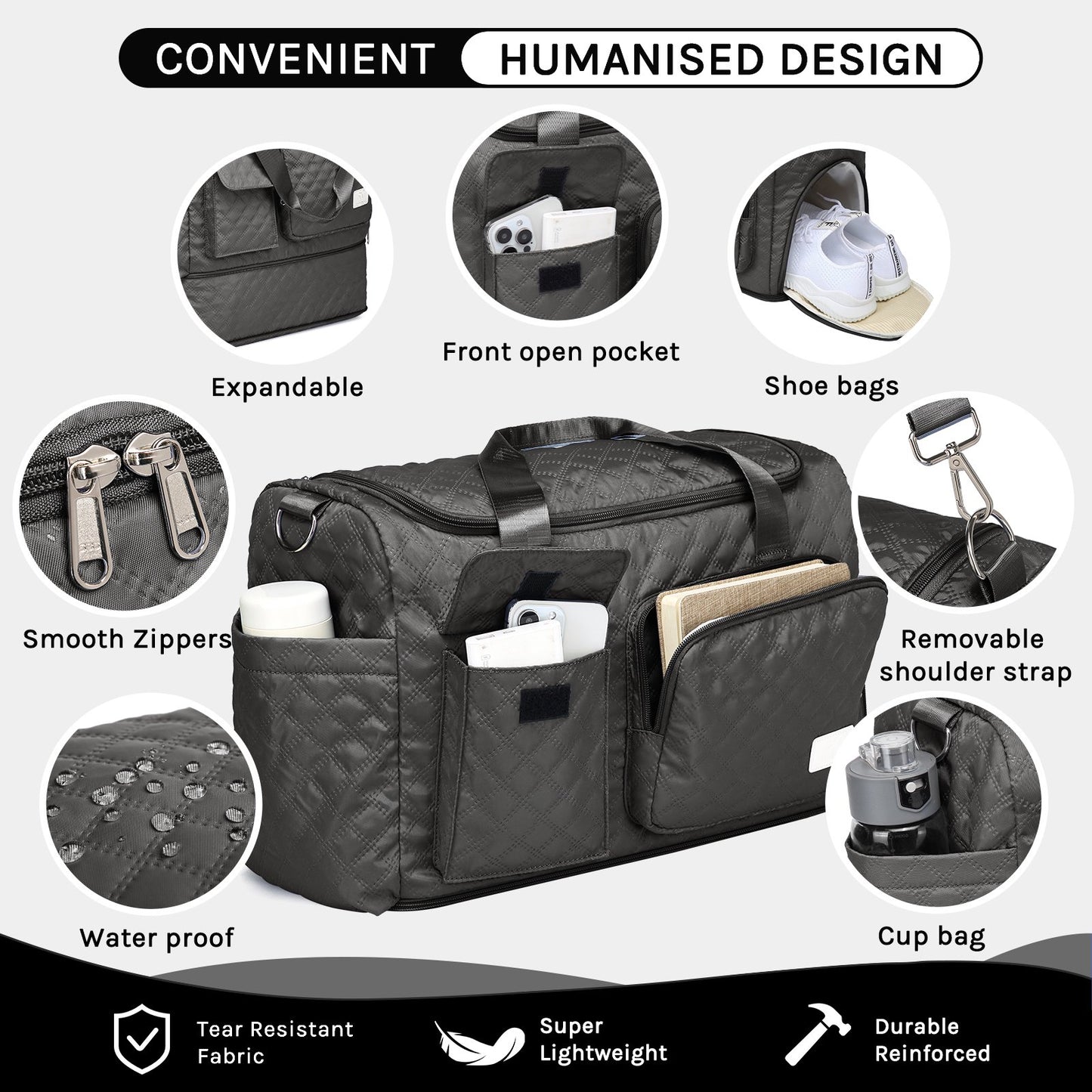 Joyway Travel Duffle Bag,Weekender Bags for Women with Shoe Compartment，Carry on Overnight Bag with Toiletry Bag,Gym Duffel Bag with Wet Pocket, Hospital Bags for Labor and Delivery