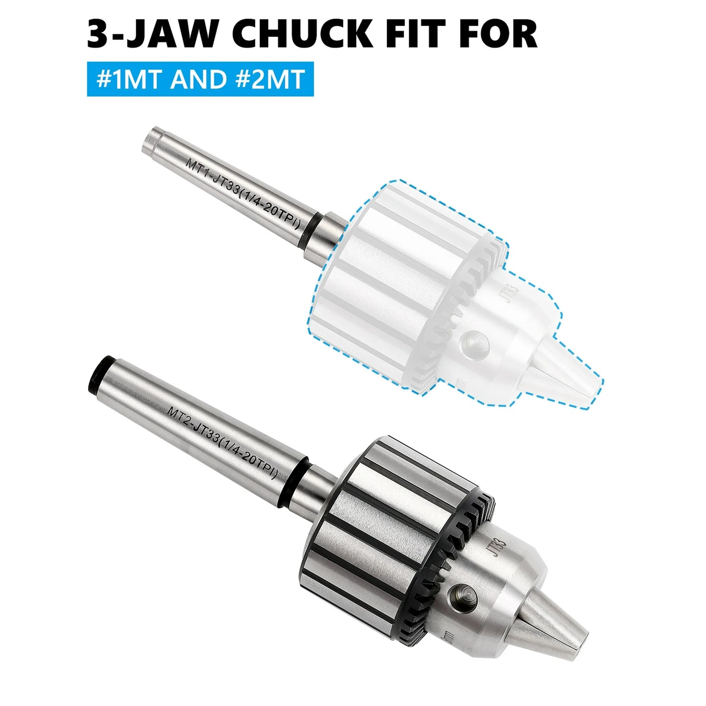 TOPHDY 1/32 -.5 Heavy Duty Drill Chuck Set, 4 Pieces