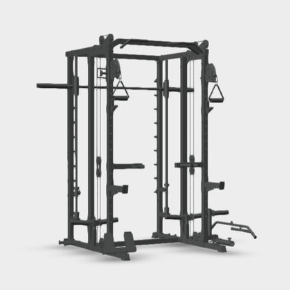 WARIOUT Wall Mounted Power Rack-Space-Saving Strength Training Equipment for Home Gym