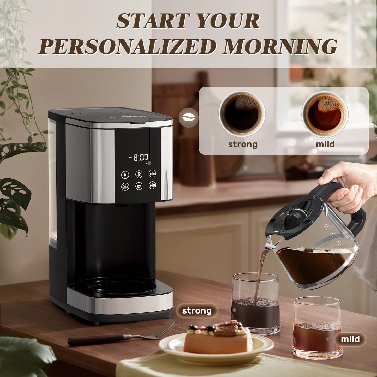 Moifoi 14-Cup Stainless Steel Drip Coffee Maker