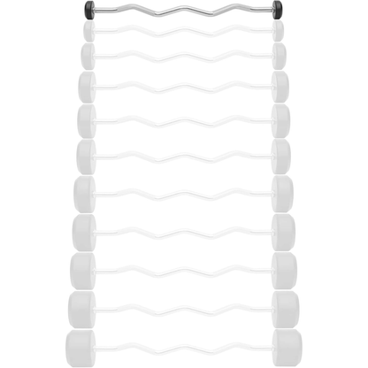 Mikolo Gym Rubber Fixed Barbell, Pre-Loaded Weight EZ Curl Bar for Strength Training & Weightlifting
