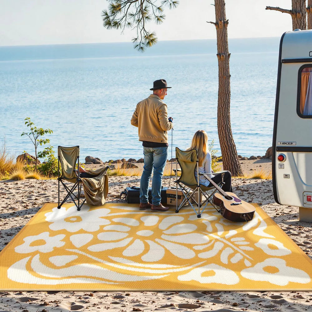 Lahome Outdoor Plastic Straw Rug-Waterproof Reversible Mat for Patio,Balcony,Deck,Backyard,Beach