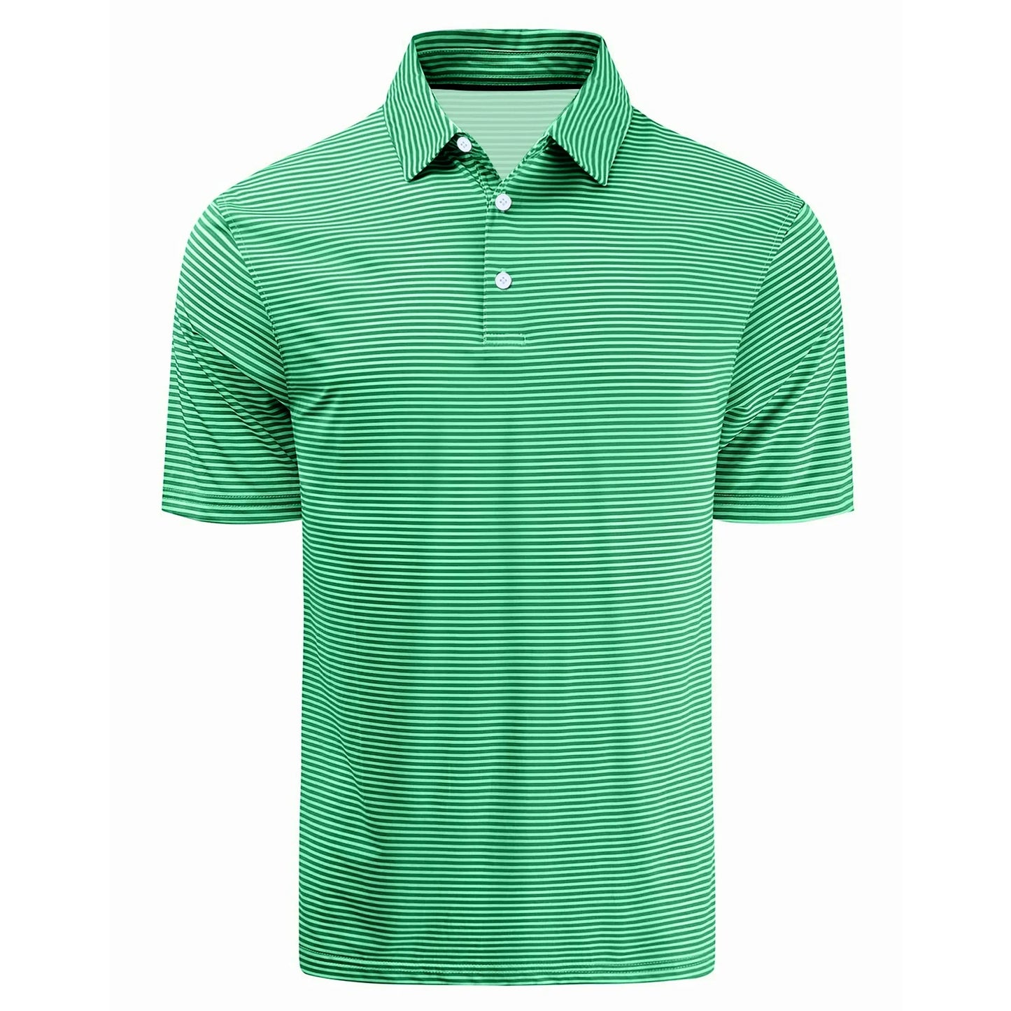 Thrilos Striped Golf Polo Shirts for Men Short Sleeve Performance Polo Dry Fit Print Casual Golf Shirts