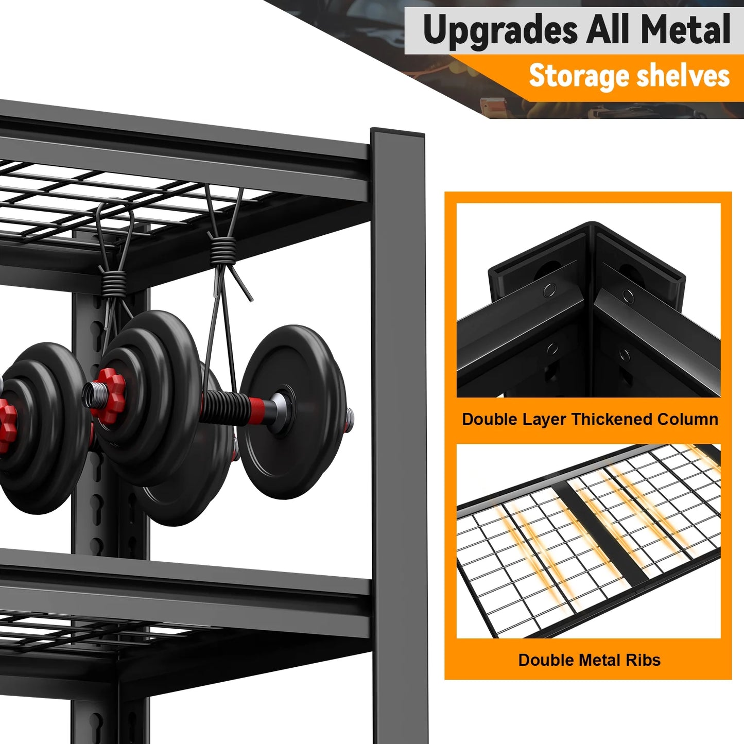 TrumanPick Storage Shelves 2750LBS Metal Wire Shelving Units Garage Storage Rack 36"W x 16"D x 72"H Heavy Duty Adjustable Industrial Shelving