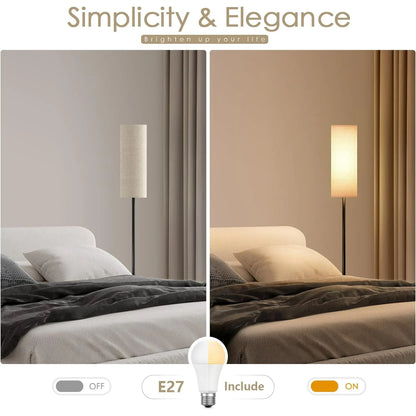 CAALOGT Floor Lamp, Modern Standing Lamp with 3 Color Temperatures, Foot Switch, for Living Room, Bedroom (9W LED Bulb )