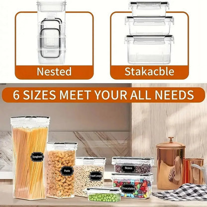 36 Pack Airtight Food Storage Containers Set with Labels & Marker- Leak-Proof, BPA-Free, Flip-Top Lids, Perfect For Kitchen Pantry Organization, Storage for Flour, Sugar, Cereal