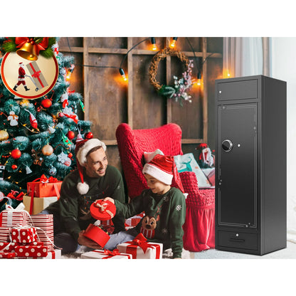 KAER 8-12 Gun Safe,Rifle Safe High Capacity,Large Gun Safe for Rifle and Pistols,Gun Cabinet for Home,Long Gun Safe for Shotguns with Handgun Rack,Rifle Rack,Drawer(Unassembled)