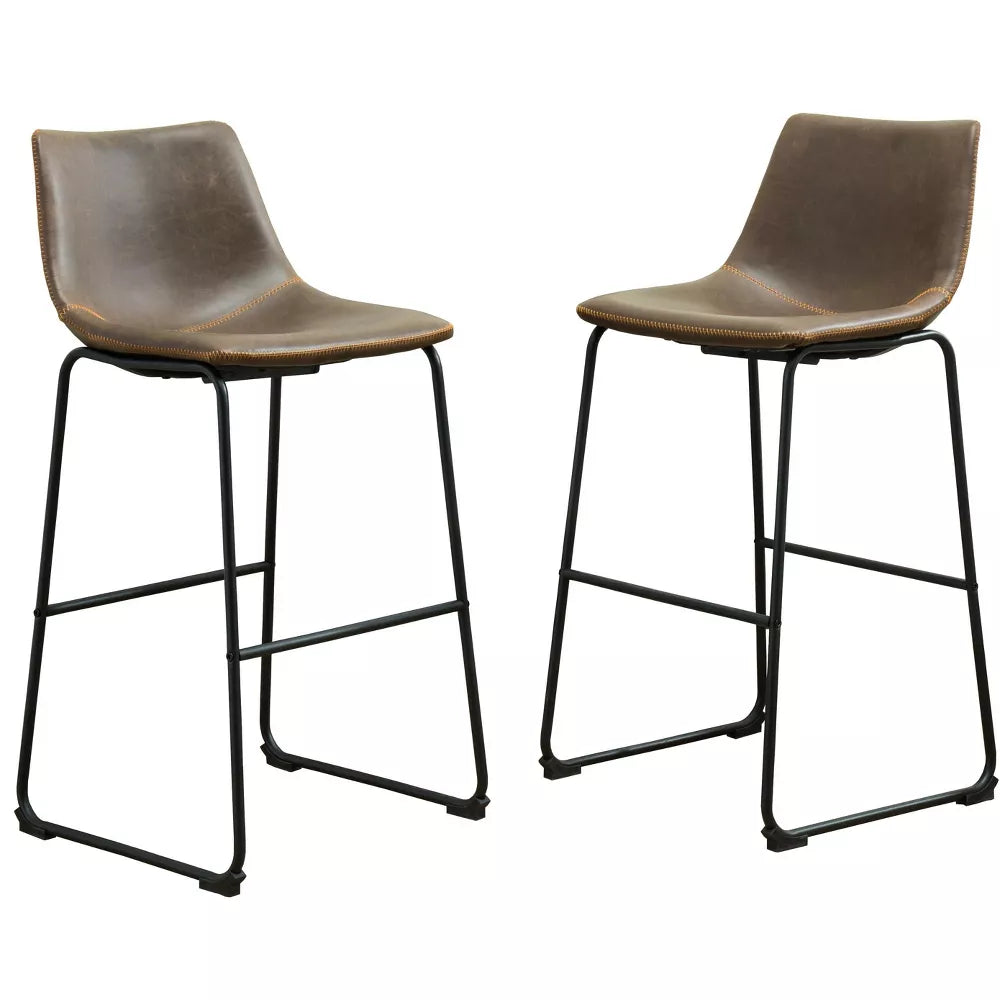 NicBex Dining Chairs Set of 2 PU Leather Barstools Chairs for Dining Table with Metal Legs Suitable for Kitchen, Home Bar