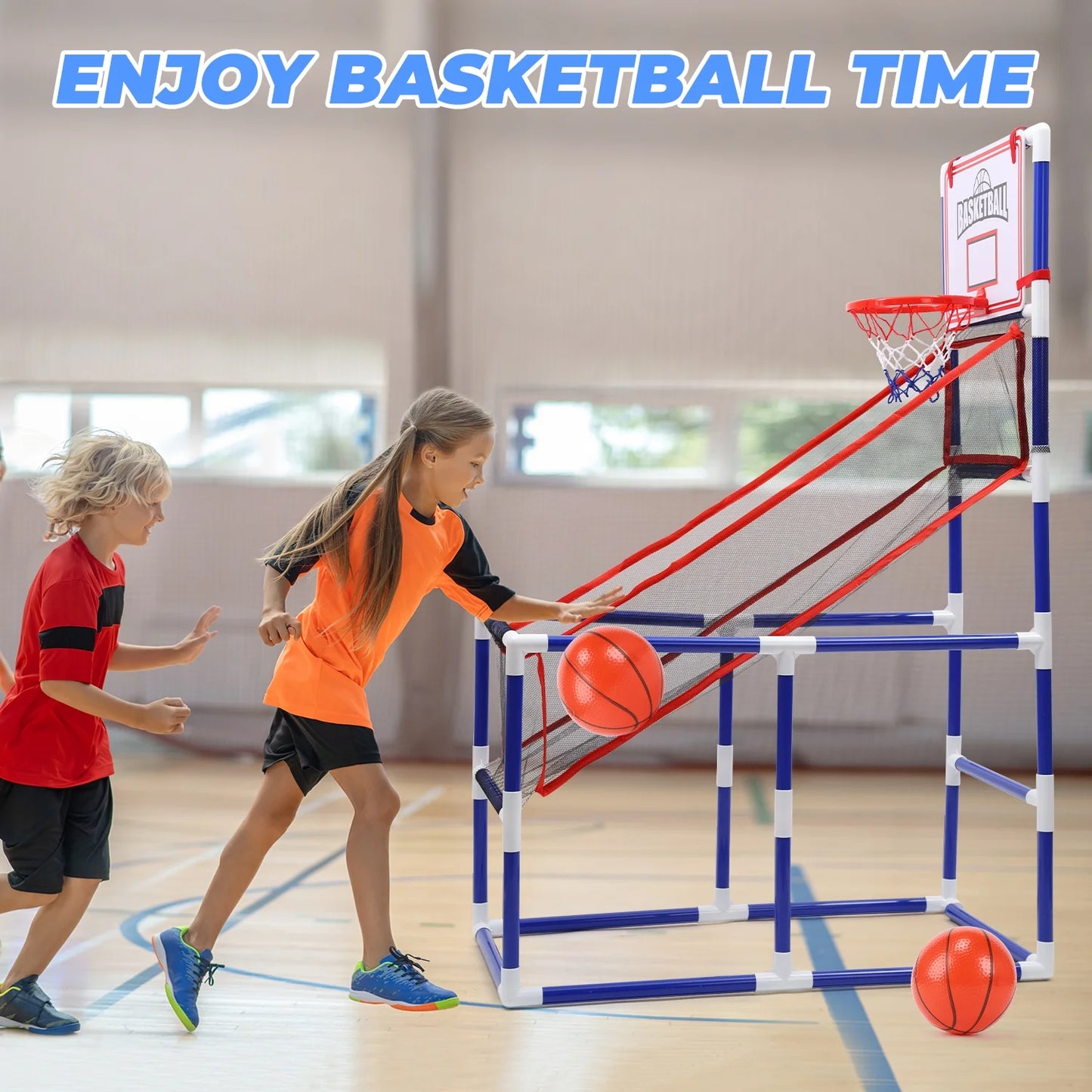 JoyStone Kids Basketball Hoop Arcade Game, Basketball Hoop Indoor Outdoor W/2 Balls, Basketball Game Toys Gifts for Boys and Girls (2 Balls)