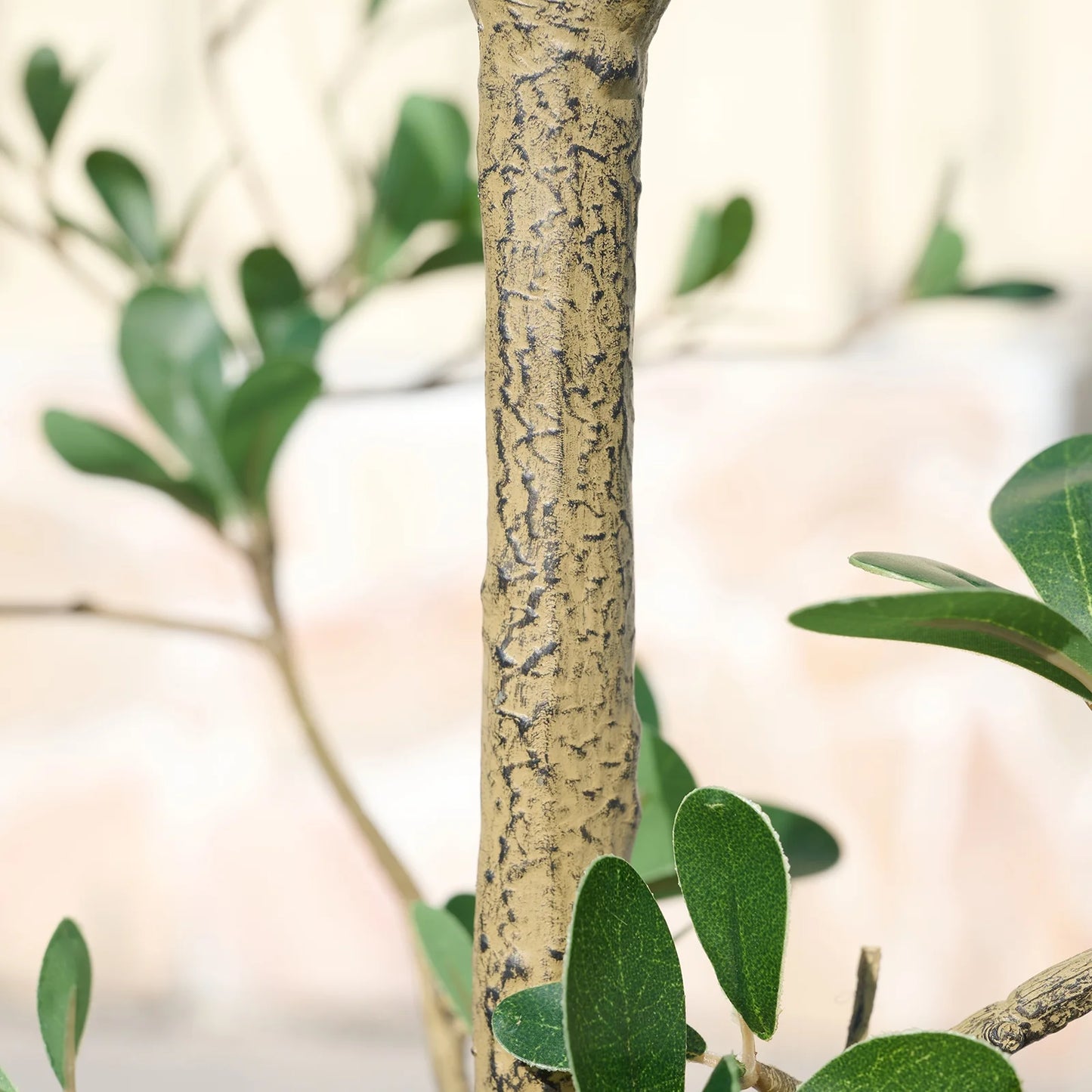 DR.Planzen 6FT Artificial Black Olive Tree with UV-Resistant Silk Leaves  White Planter, Tall Artificial Plant Natural Wood Trunk for Home Office Indoor Outdoor Decor