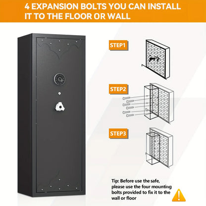 KAER 10-15 Gun Safe, Large Gun Safe for Home Rifle and Pistol, Gun Cabinet, Rifle Safe, Quick Access Gun Safe, Unassembled Gun Cabinet with Gun Racks