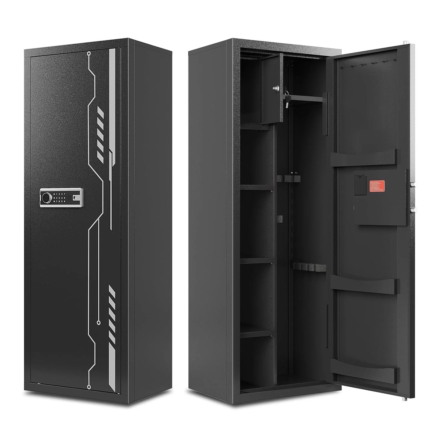 KAER 8-12 Gun Safe Multi-Function Gun Safe, Gun Safe for Rifles and Pistols, Gun Cabinet, Large Gun Safe for Home Rifles and Shotguns, Electronic Gun Cabinet with Removable Shelf and Rifle Rack