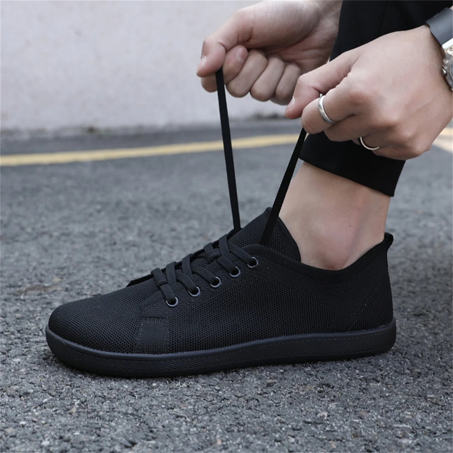 HAOSHIDUO Womens Mens Barefoot Shoes Wide Toe Box Zero Drop Shoes Lightweight Breathable Sneakers