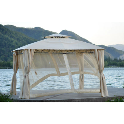 Grill Gazebo Party Canopy Tent, SEGMAT BBQ Garden Canopy with 4 Zippered Mesh Curtains and Double Layer Top, Water and UV-Resistant Polyester Party Activities Center Canopy for 5-6 Person, S9651