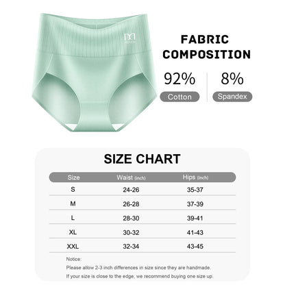 MEIYATING 5-Pack Women's High-Waist Briefs, Striped Comfortable Soft Panties, Elegant Style, Daily Essentials
