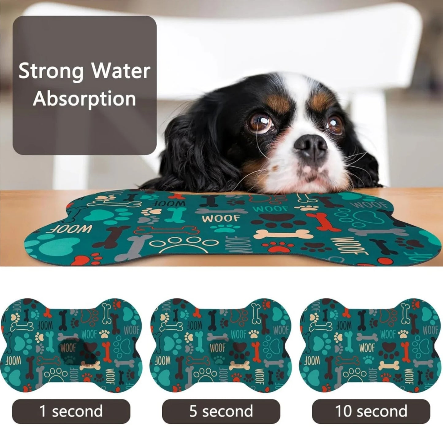 Katieovy Dog Food Mats,Waterproof Dog Mat for Food and Water Feeding,12"x19"