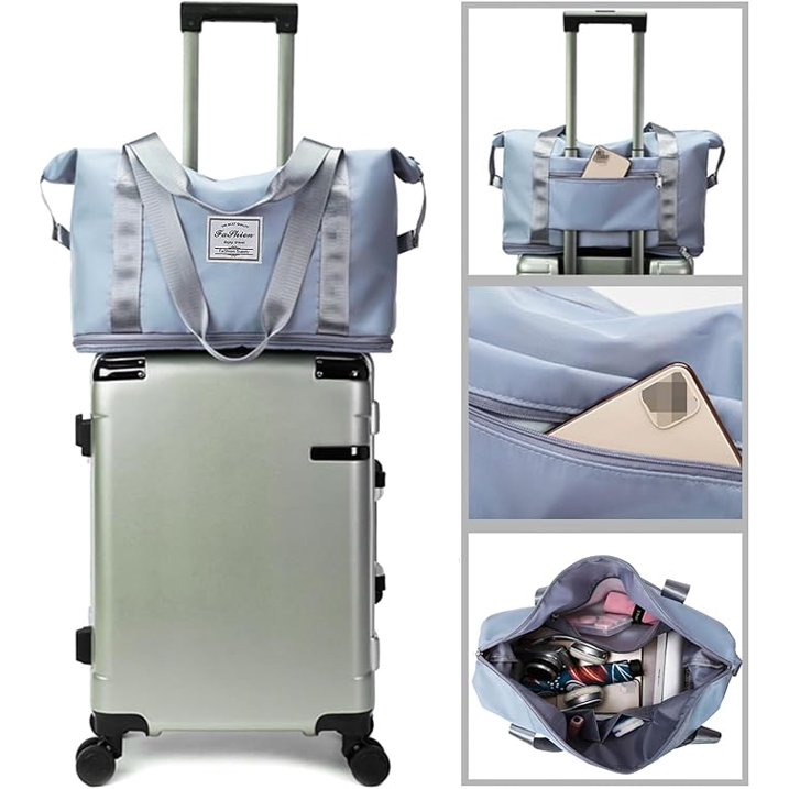 Fenmor Fenamor Gym Bag Travel Duffle Carry On Weekender Bag with Wet Pocket Toiletry Overnight Tote for Adult Women Men