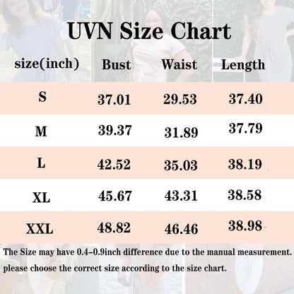 UVN Summer Dresses for Women Striped T Shirt Dress Casual Midi Dress Short Sleeve Sundress with Pockets