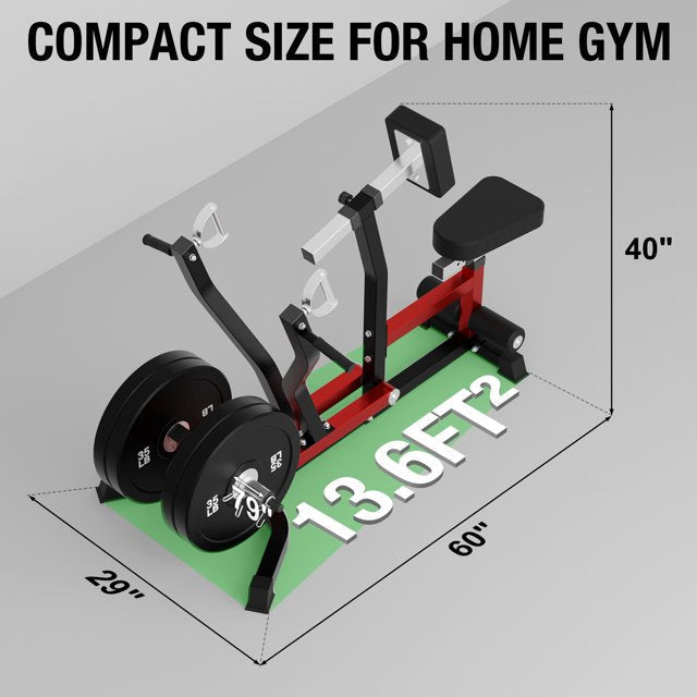 syedee Adjustable Seated Row Machine, Plate Loaded, Independent Converging Arms-Multi Grip Positions with Rotating Handles, Back Workout Equipment Max Weight 400 lbs