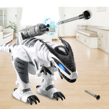 Fisca Intelligent Remote Control Shooting Darts Robot Dinosaur Toys for Kids, 11 Channel Programmable Touch Interactive War Robot