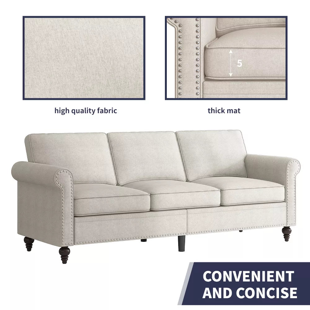 Mjkone 3-Piece Living Room Set,3-Seater Sofa Couch&Loveseat Sofa&Single Sofa Chair